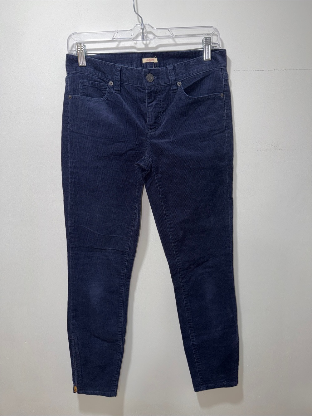 J Crew Retro Womens Corduroy Low Rise Skinny Jean Zipper Ankle 26 Toothpick Pant